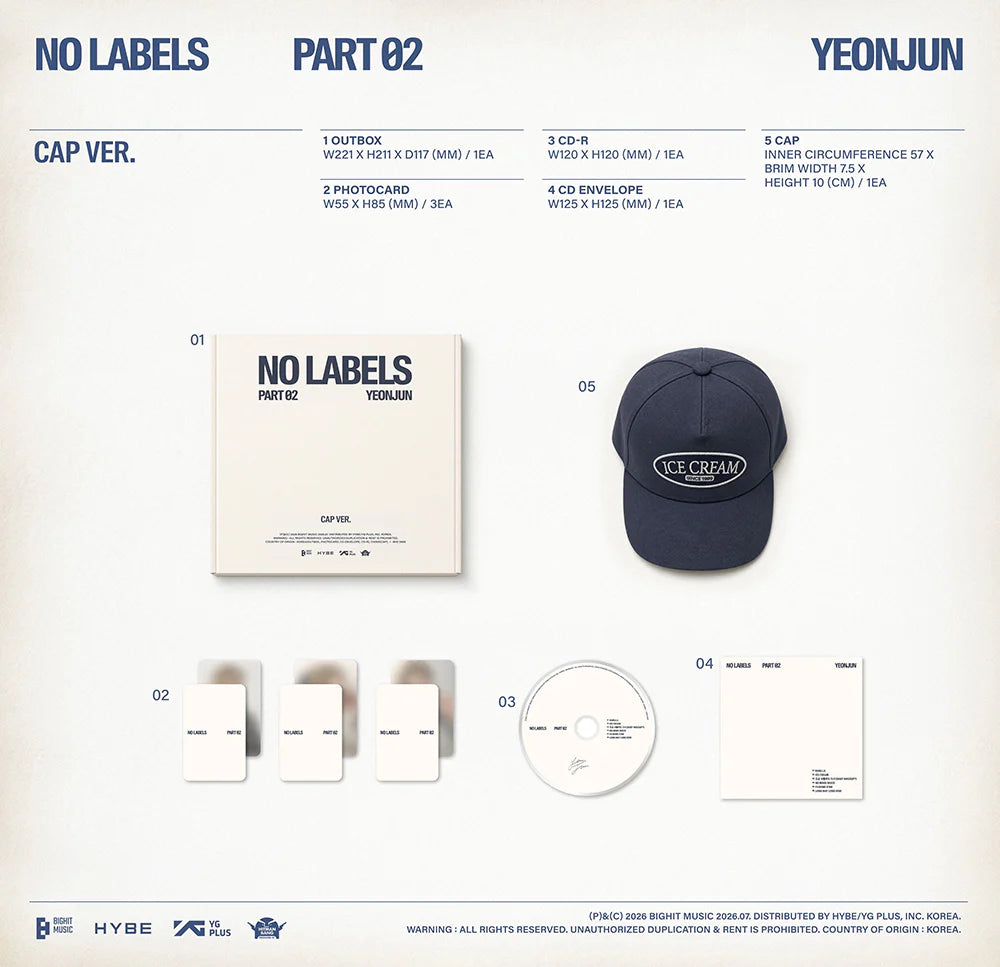 TXT YEONJUN - NO LABELS: PART 02 [2nd Mini Album - Cap Ver.]