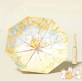 Sombrilla con filtro UV y diseño Kawaii (Amarillo - Orange)