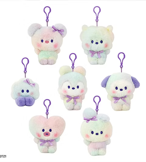 BTS -BT21 minini Doll Keyring Rainbow