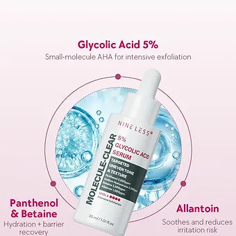NINE LESS - Molecule-Clear 5% Glycolic Acid Serum 30ml