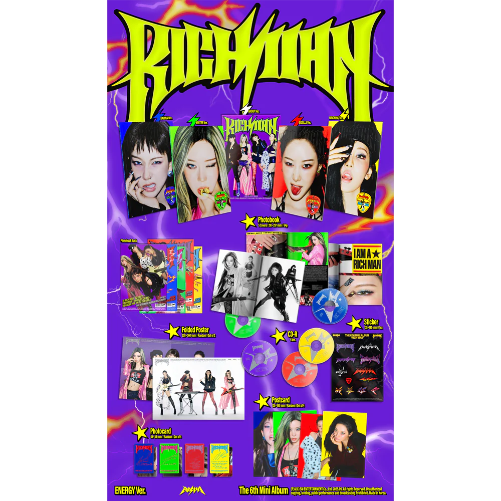 aespa - 6th mini album [Rich Man] (ENERGY Ver.) (Random ver.)
