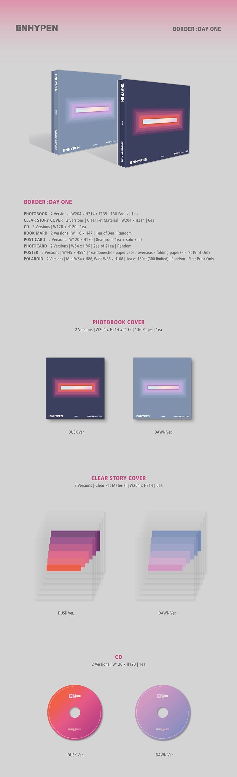 ENHYPEN - BORDER : DAY ONE [1st Mini Album] (Random Ver.)
