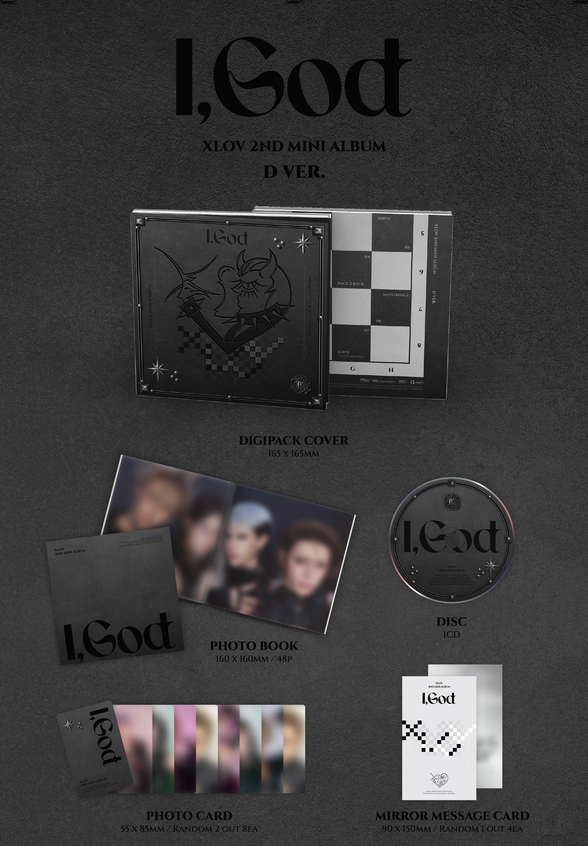 XLOV - I,God [2nd Mini Album - 4 Set Package] (Random Ver.)