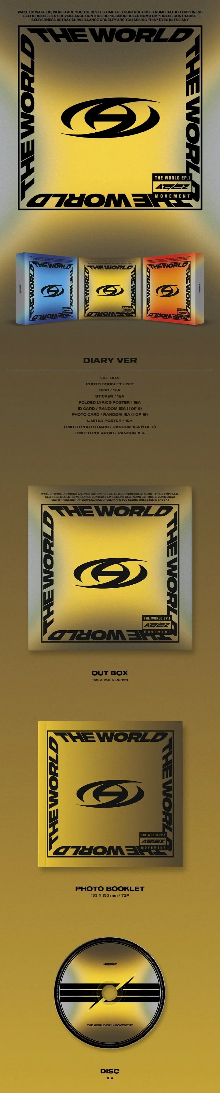 ATEEZ - [THE WORLD EP.1 : MOVEMENT] (Random ver.)