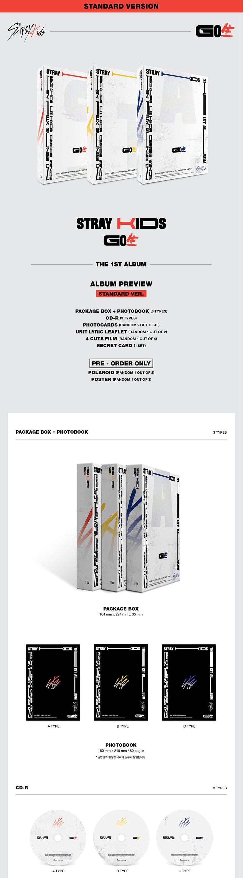 Stray Kids - Album Vol.1 [GO生] (Standard Edition) (Random ver.)