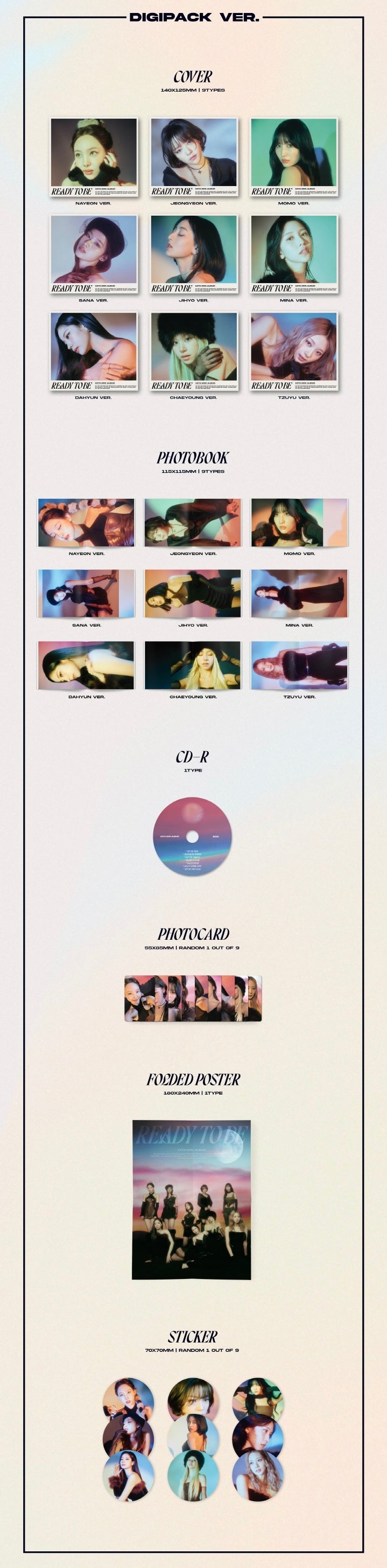 TWICE - 12TH MINI ALBUM [READY TO BE] (Digipack ver.) (Random ver.)