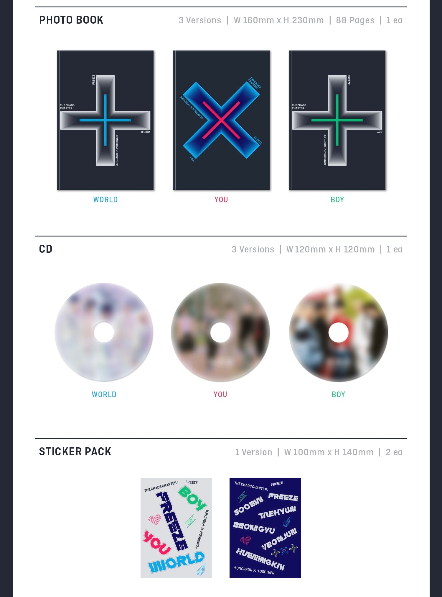 TXT (TOMORROW X TOGETHER) - Album [THE CHAOS CHAPTER : FREEZE] (Random Ver.)