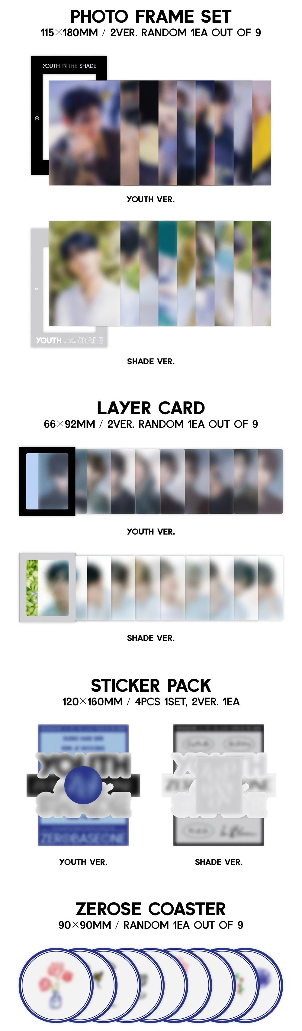 ZEROBASEONE - 1ST MINI ALBUM [YOUTH IN THE SHADE] (Random Ver.)