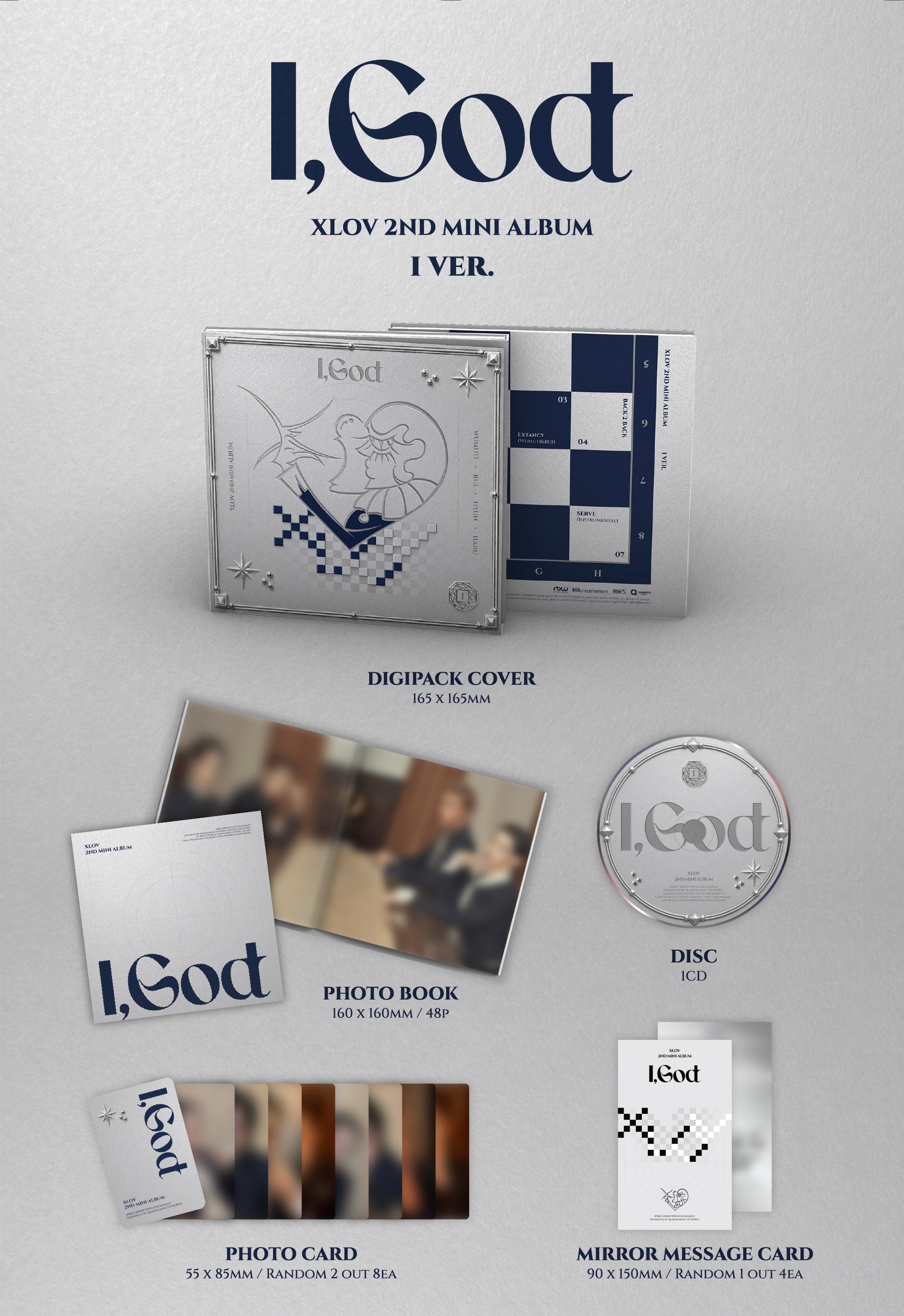 XLOV - I,God [2nd Mini Album - 4 Set Package] (Random Ver.)