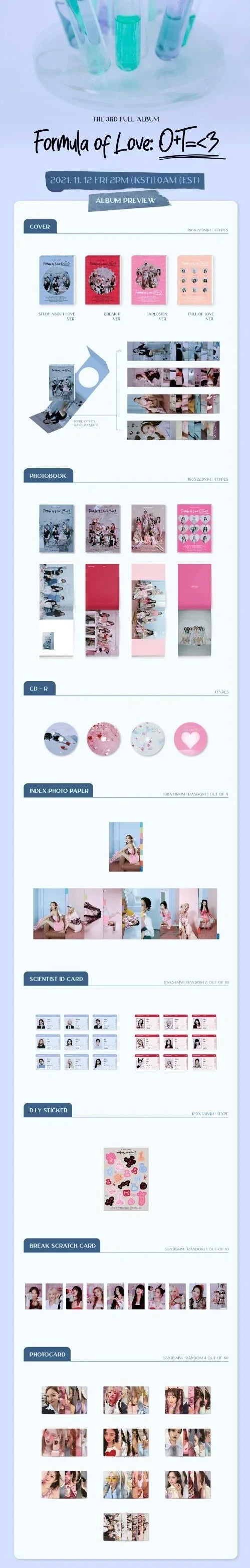 TWICE - 3RD ALBUM [FORMULA OF LOVE: O+T=<3] (Random Ver.)
