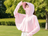 Chal refrescante con protección UV con gorro de color rosa pastel (R02)
