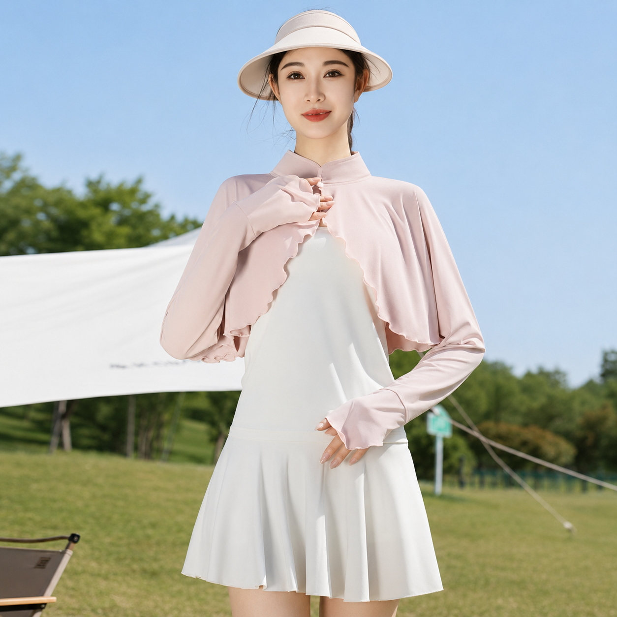 Chal refrescante con protección UV color rosa (R03)