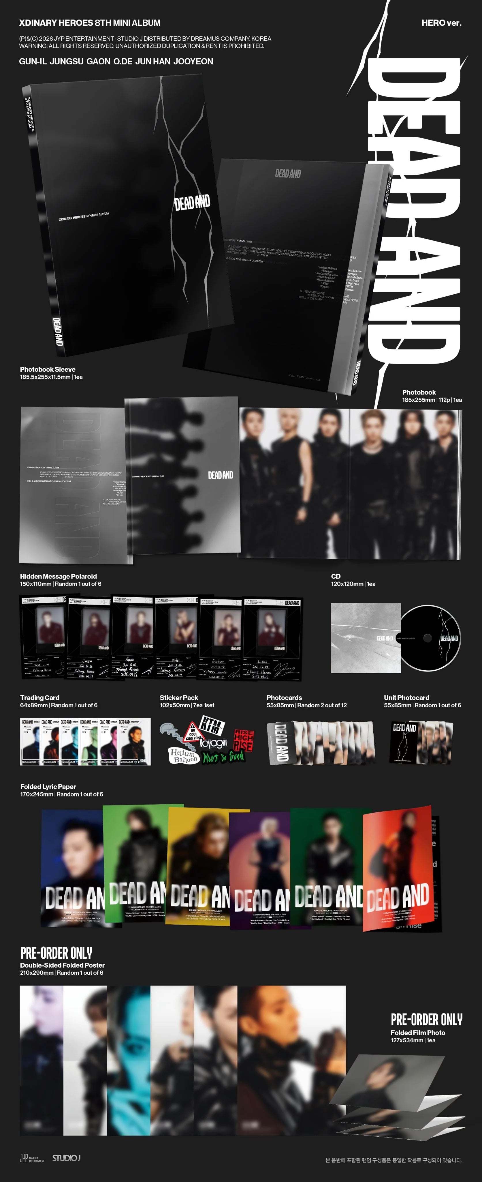 Xdinary Heroes - 8th mini album [DEAD AND] (Photobook Ver.) (random)