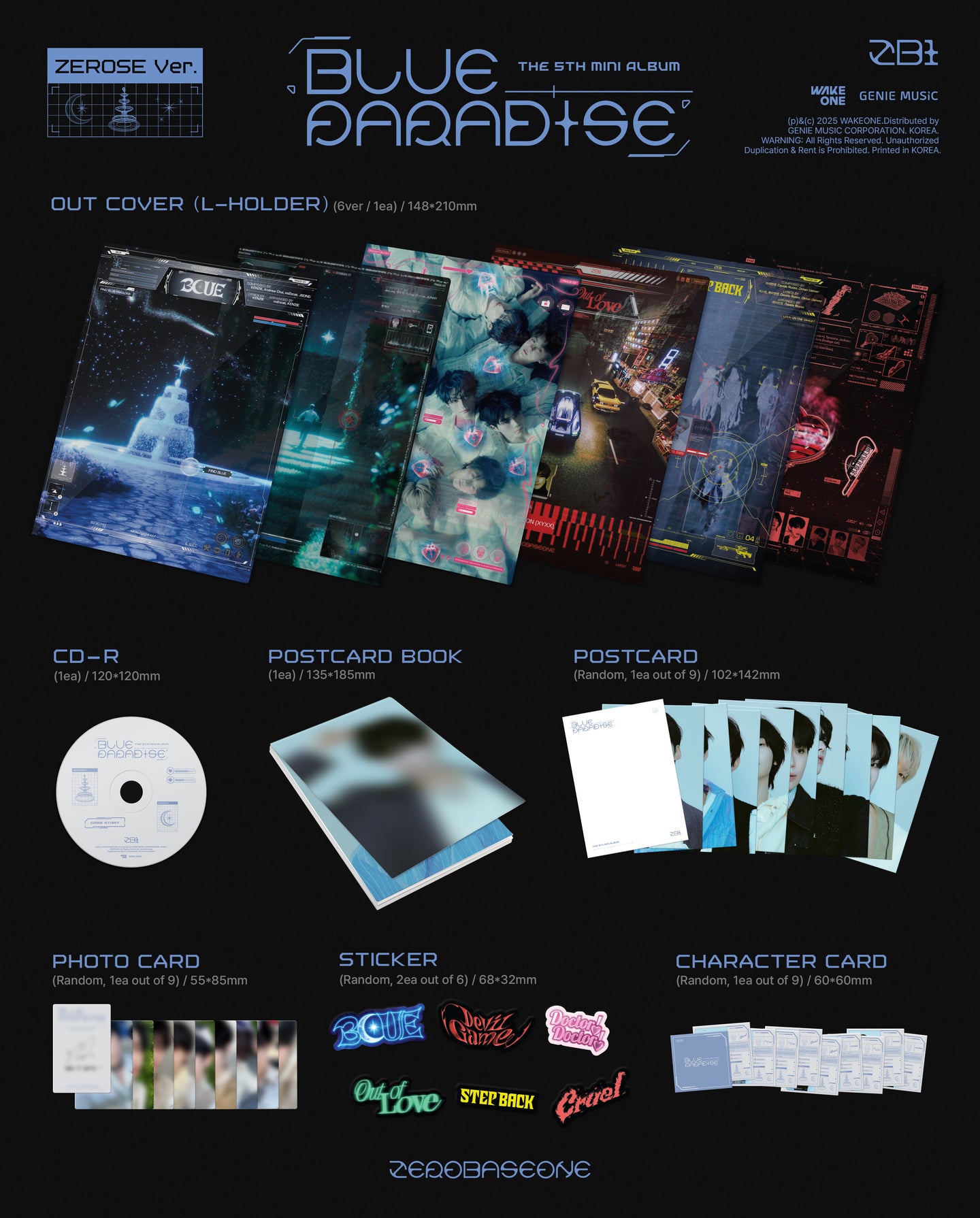 ZEROBASEONE - 5th mini album [BLUE PARADISE] (ZEROSE Ver.)