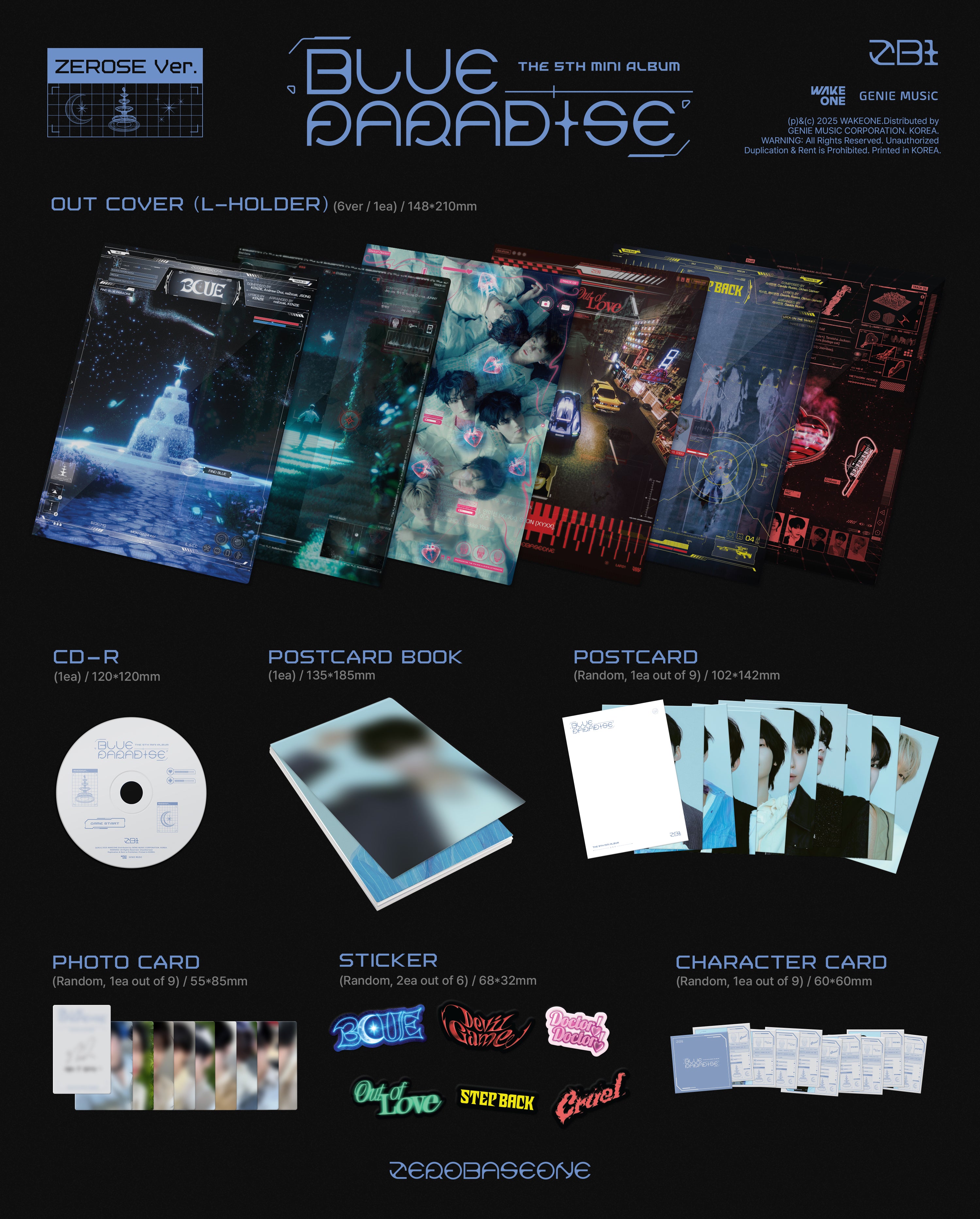 ZEROBASEONE - 5th mini album [BLUE PARADISE] (ZEROSE Ver.)