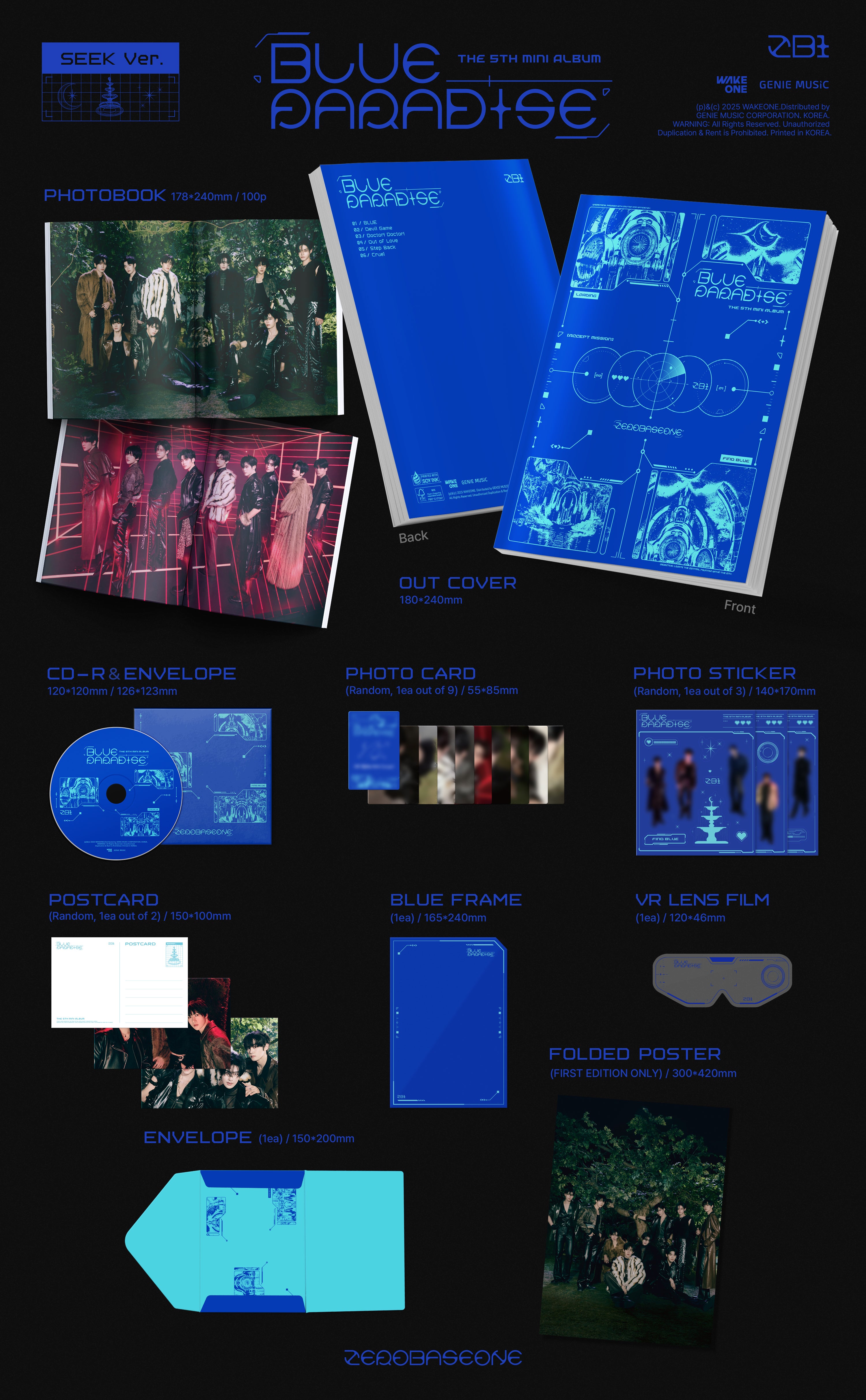 ZEROBASEONE - 5th mini album [BLUE PARADISE] (Random ver)