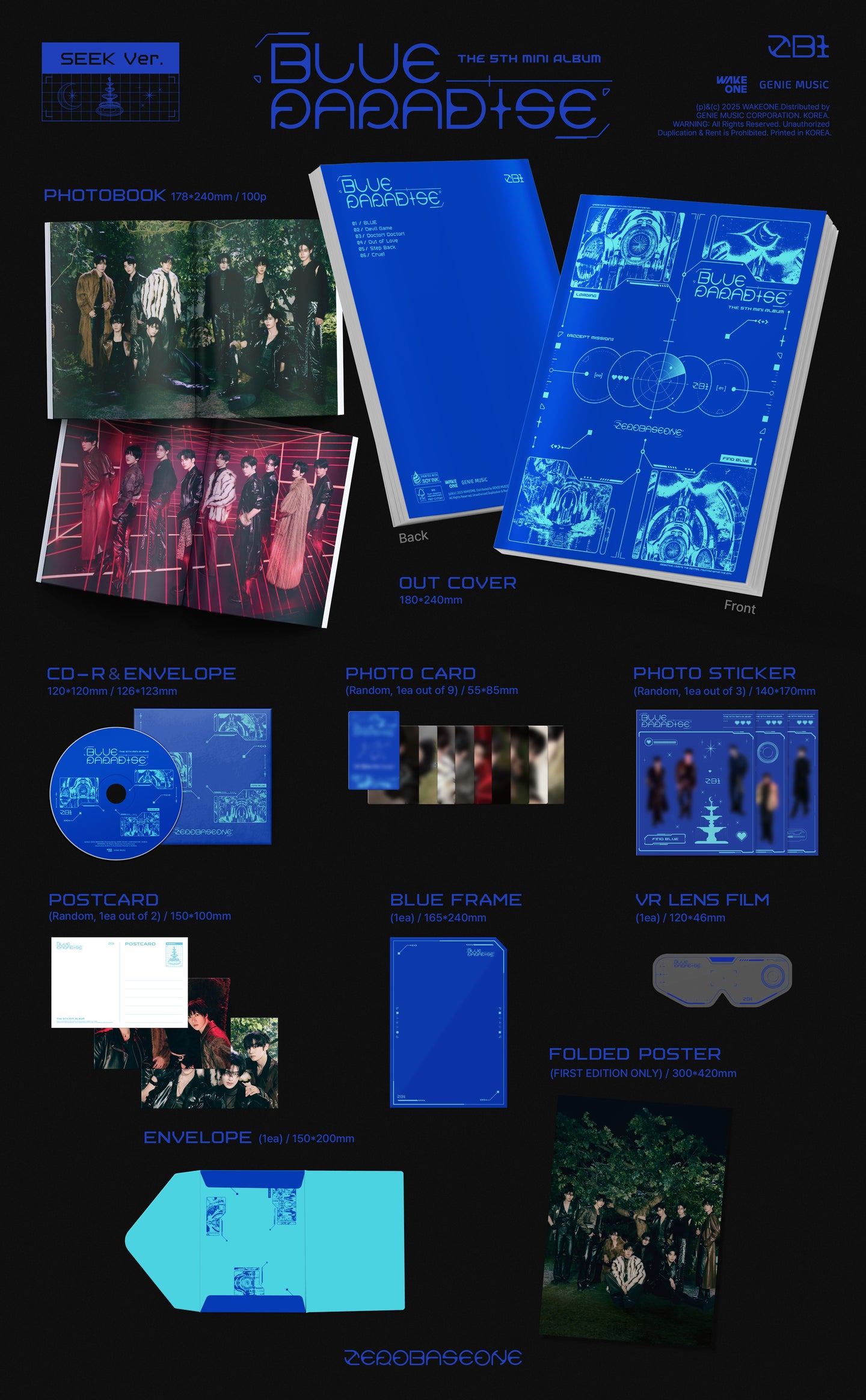 ZEROBASEONE - 5th mini album [BLUE PARADISE] (Random ver)