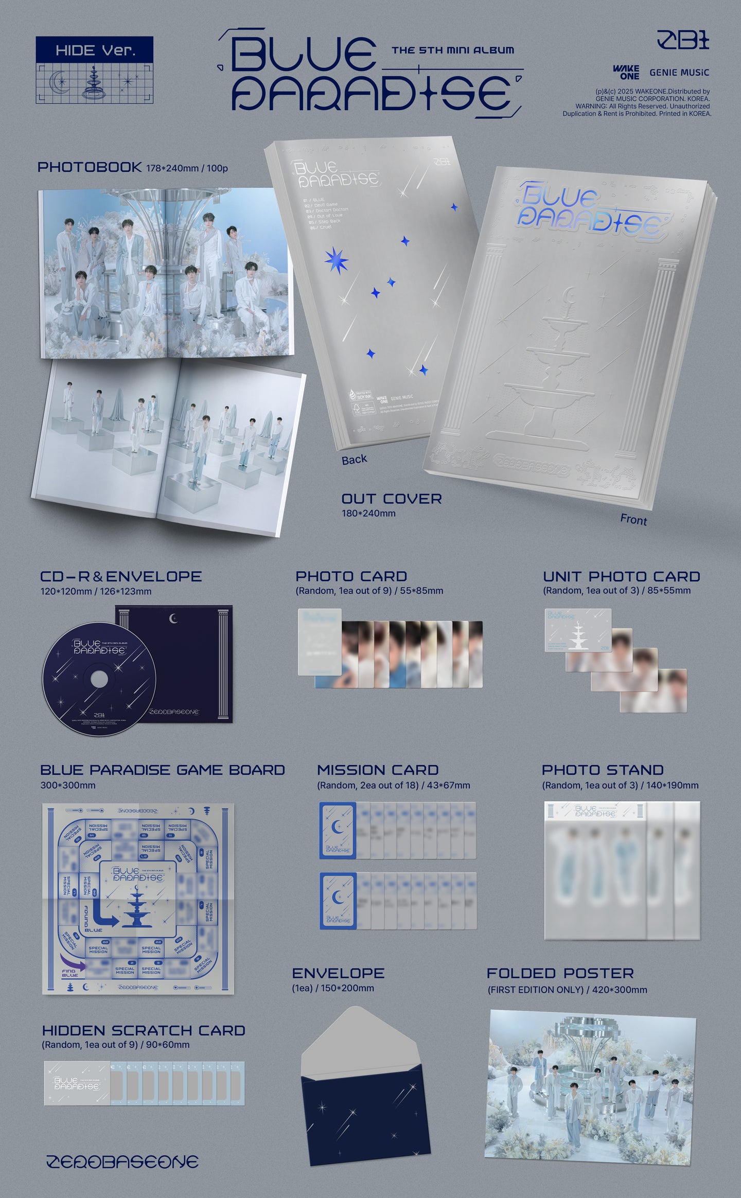 ZEROBASEONE - 5th mini album [BLUE PARADISE] (Random ver)