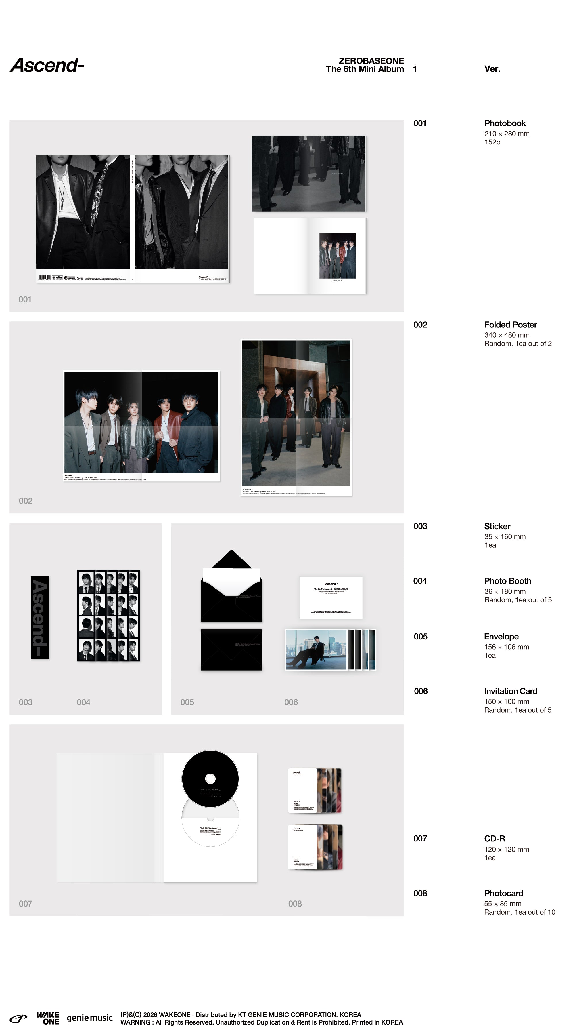 ZEROBASEONE - Ascend- [6th Mini Album - Photobook Ver.] (Random Ver. )