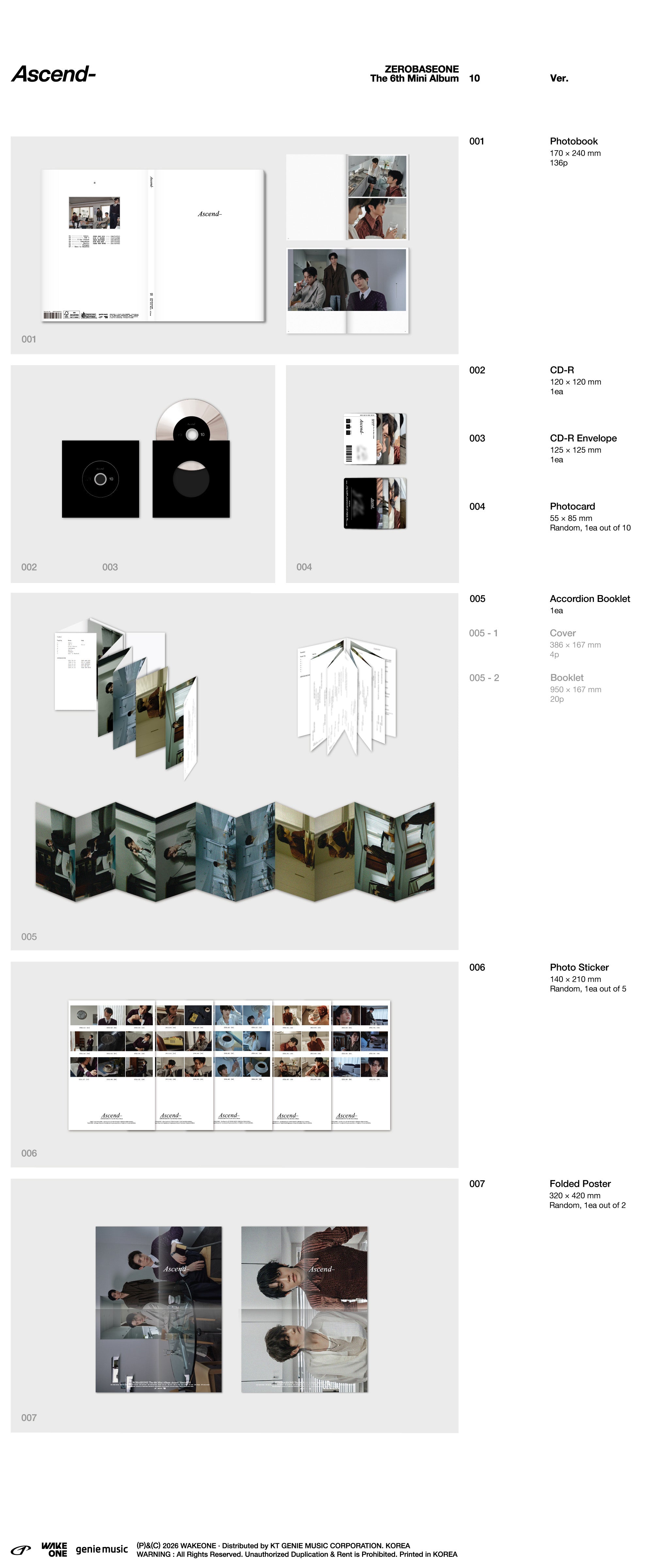 ZEROBASEONE - Ascend- [6th Mini Album - Photobook Ver.] (Random Ver. )