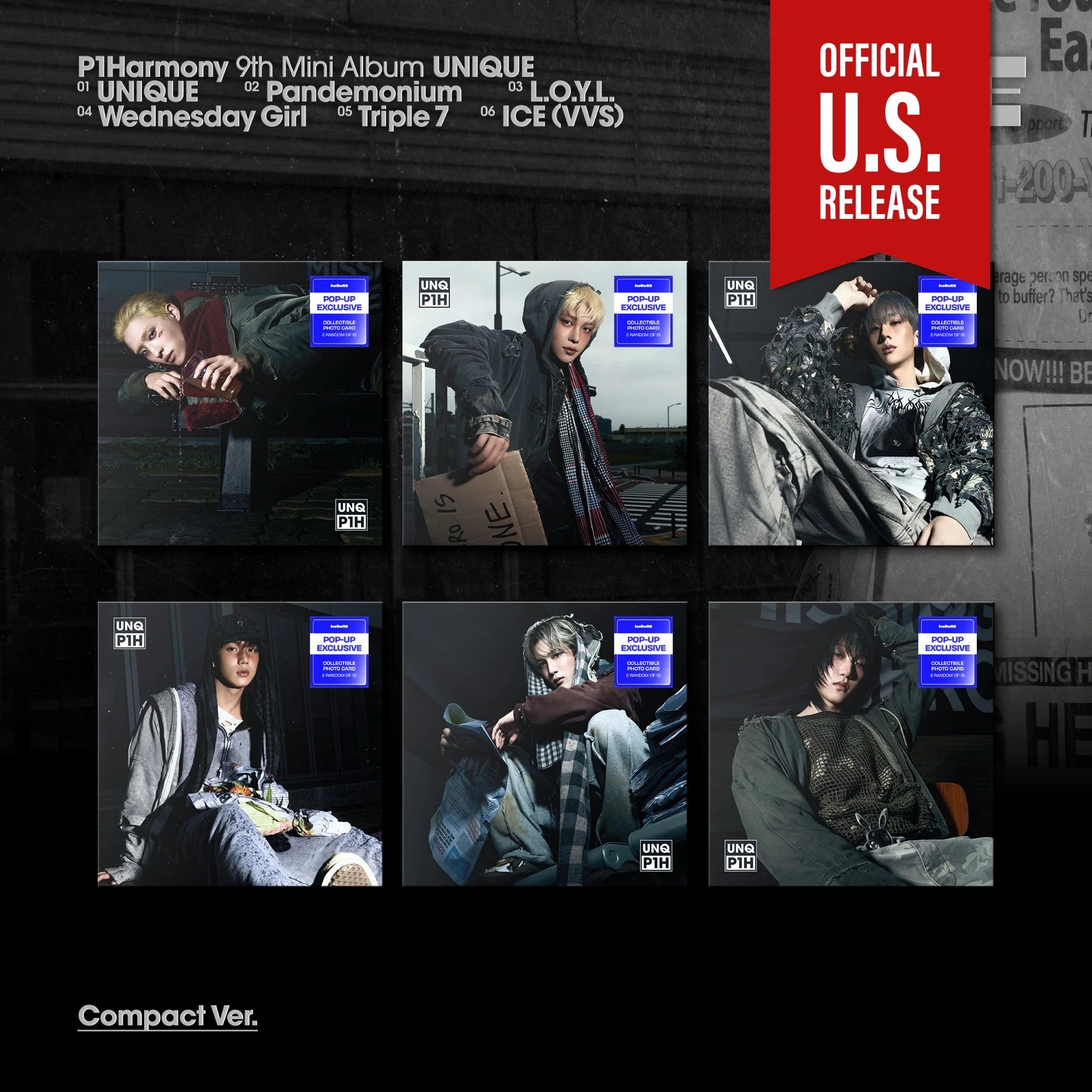 P1Harmony - UNIQUE [9th Mini Album - Compact POP-UP Exclusive Ver.]