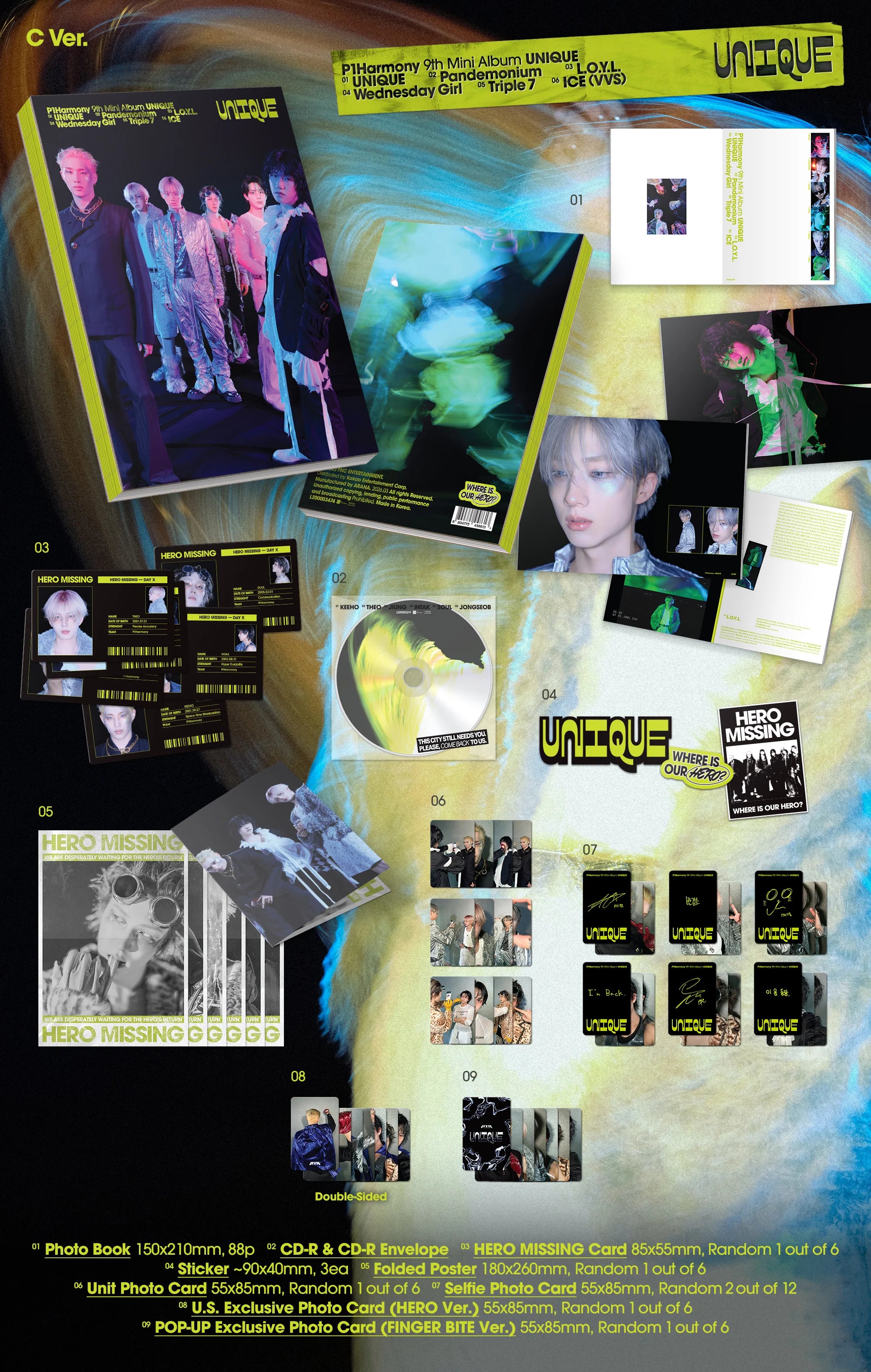 P1Harmony - UNIQUE [9th Mini Album - POP-UP Exclusive Ver.]