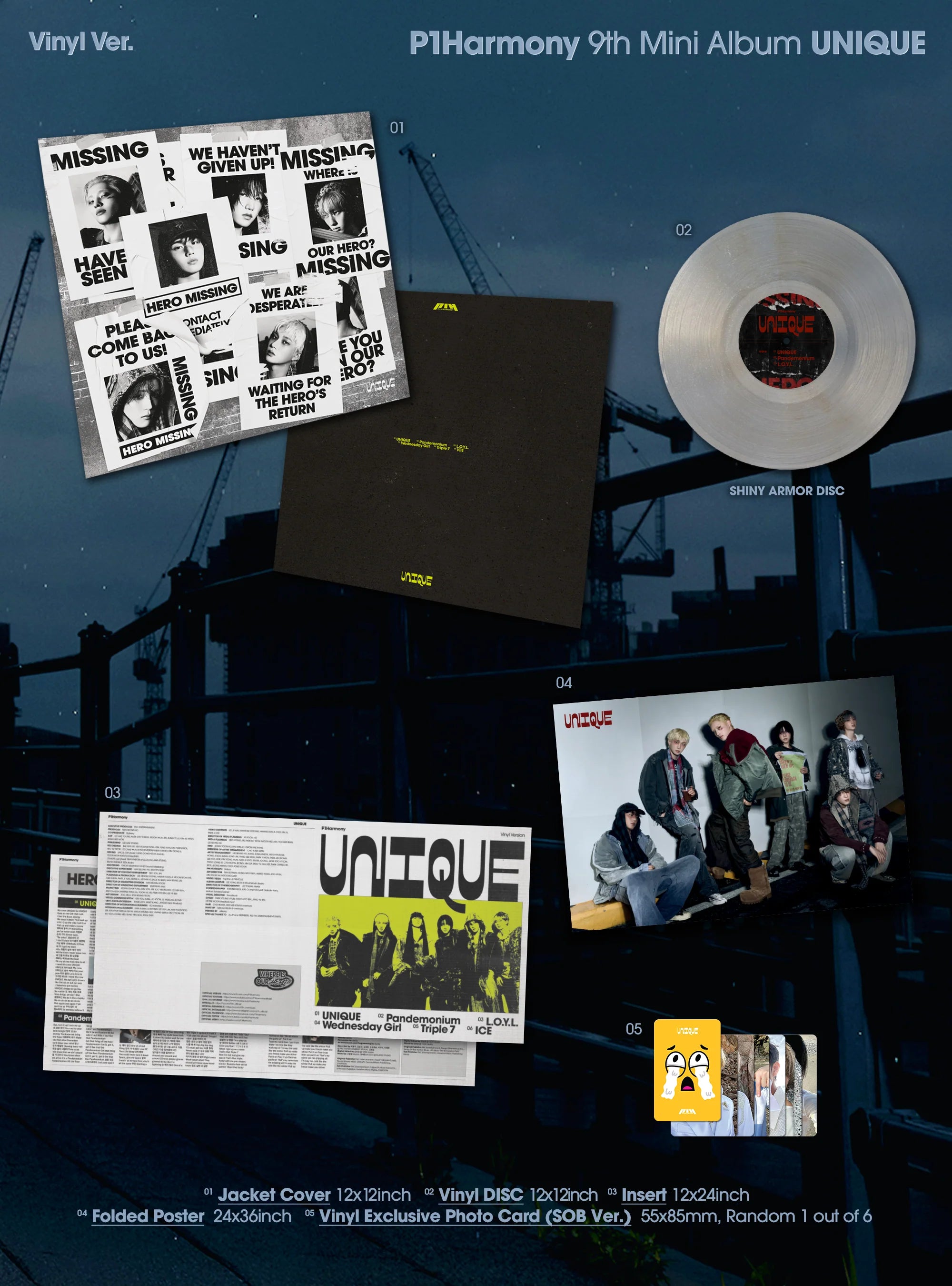 P1Harmony - UNIQUE [9th Mini Album - Vinyl POP-UP Exclusive Ver.]
