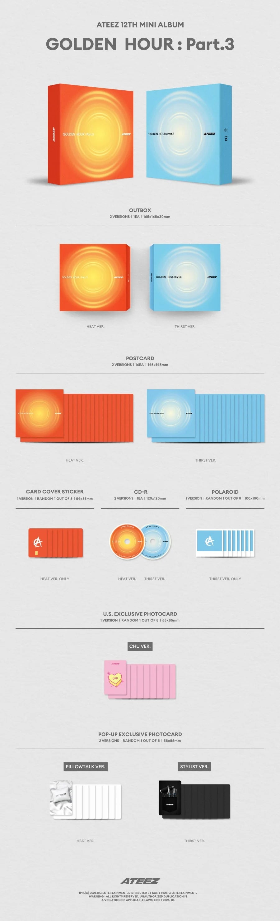 ATEEZ - GOLDEN HOUR : Part.3 [12th Mini Album - POP-UP Exclusive Ver.]