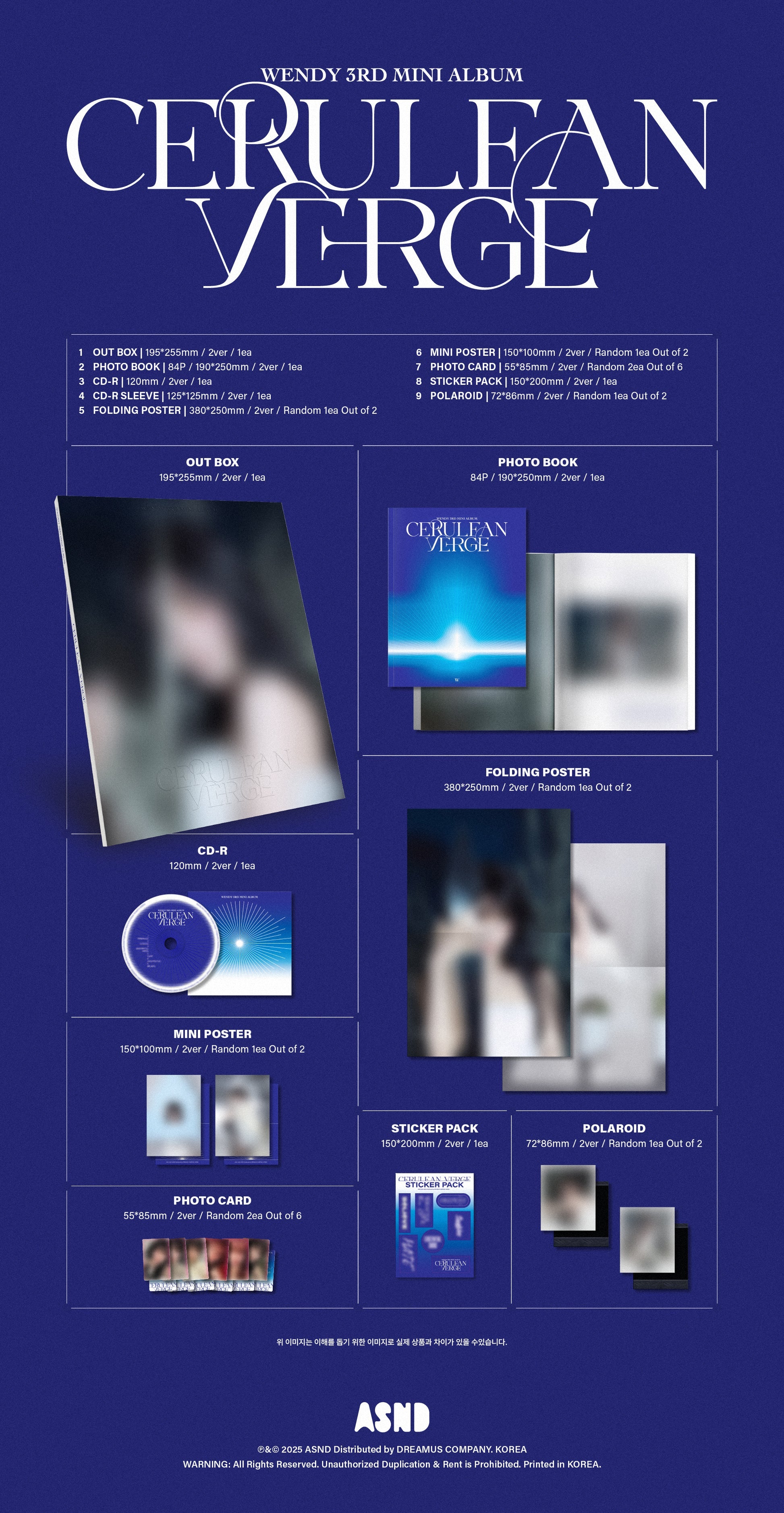 WENDY - 3rd mini album [Cerulean Verge] (Photobook Ver.) (Random)
