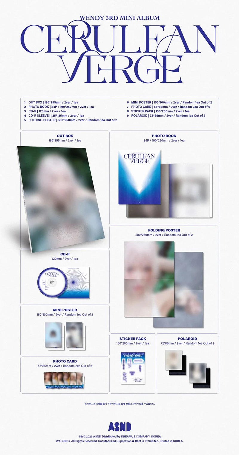 WENDY - 3rd mini album [Cerulean Verge] (Photobook Ver.) (Random)