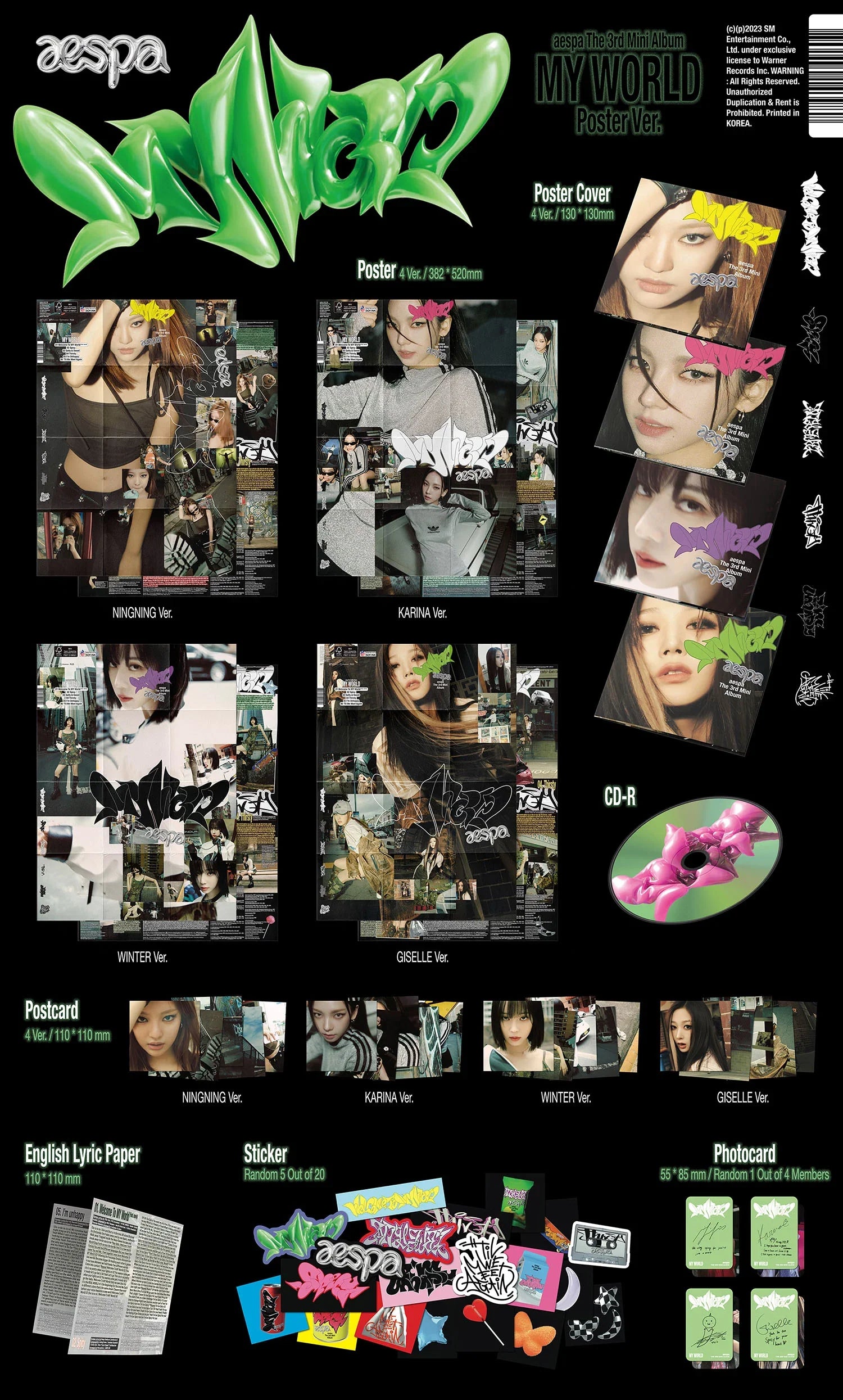 aespa - The 3rd Mini Album [MY WORLD] (Poster Ver.)