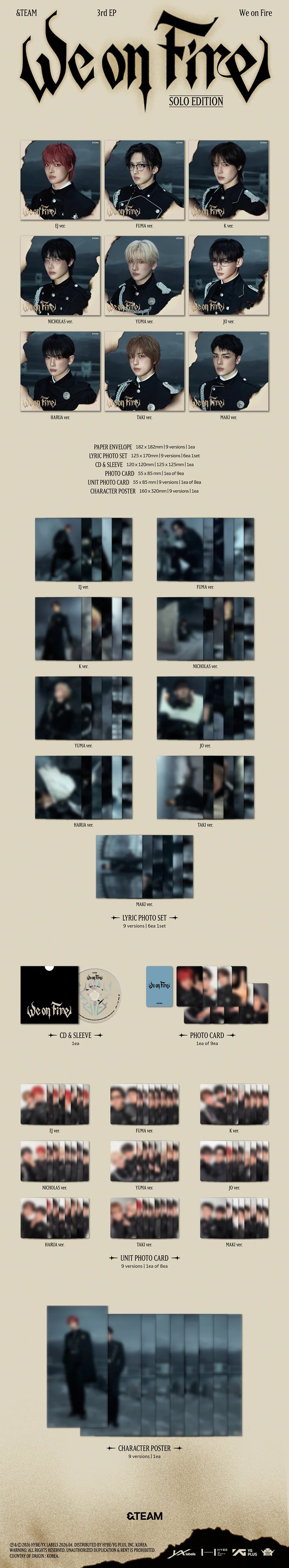 &TEAM - We on Fire [3rd EP Album - Solo Edition]