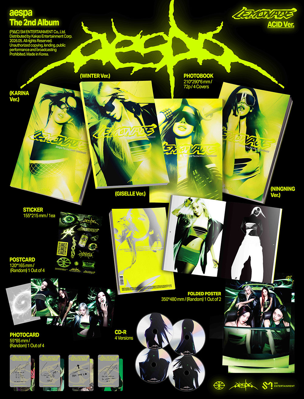 aespa - LEMONADE [2nd Album - ACID Ver.] (Random Ver.)