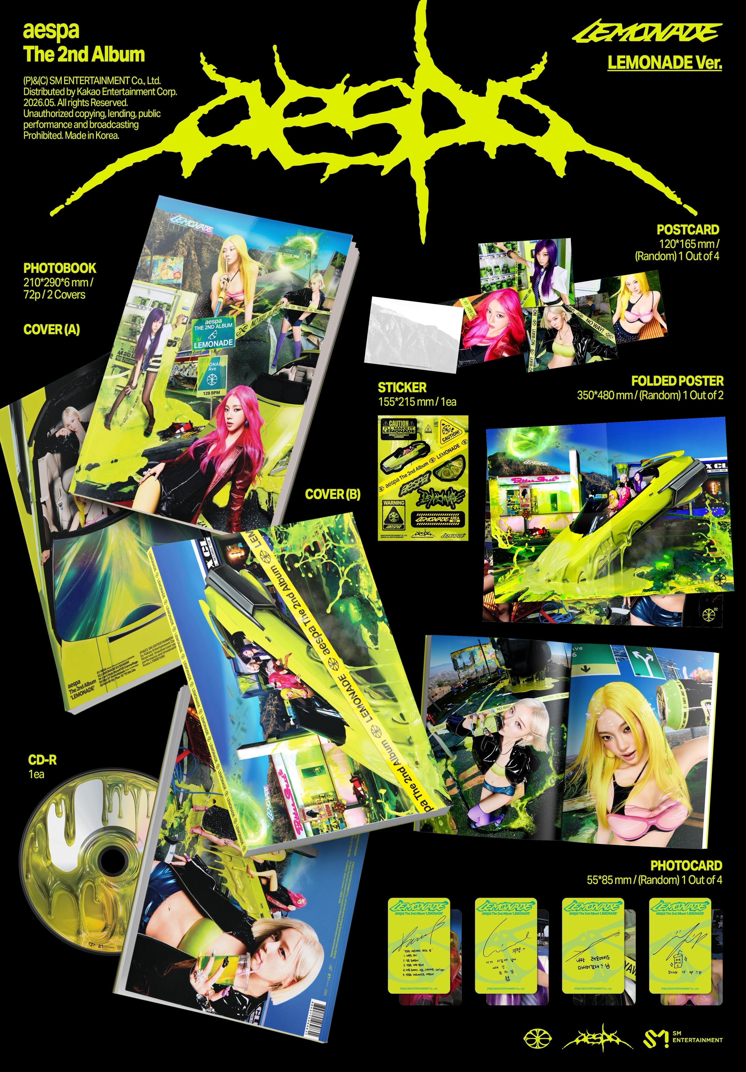 aespa - LEMONADE [2nd Album - LEMONADE Ver.] (Random Ver.)
