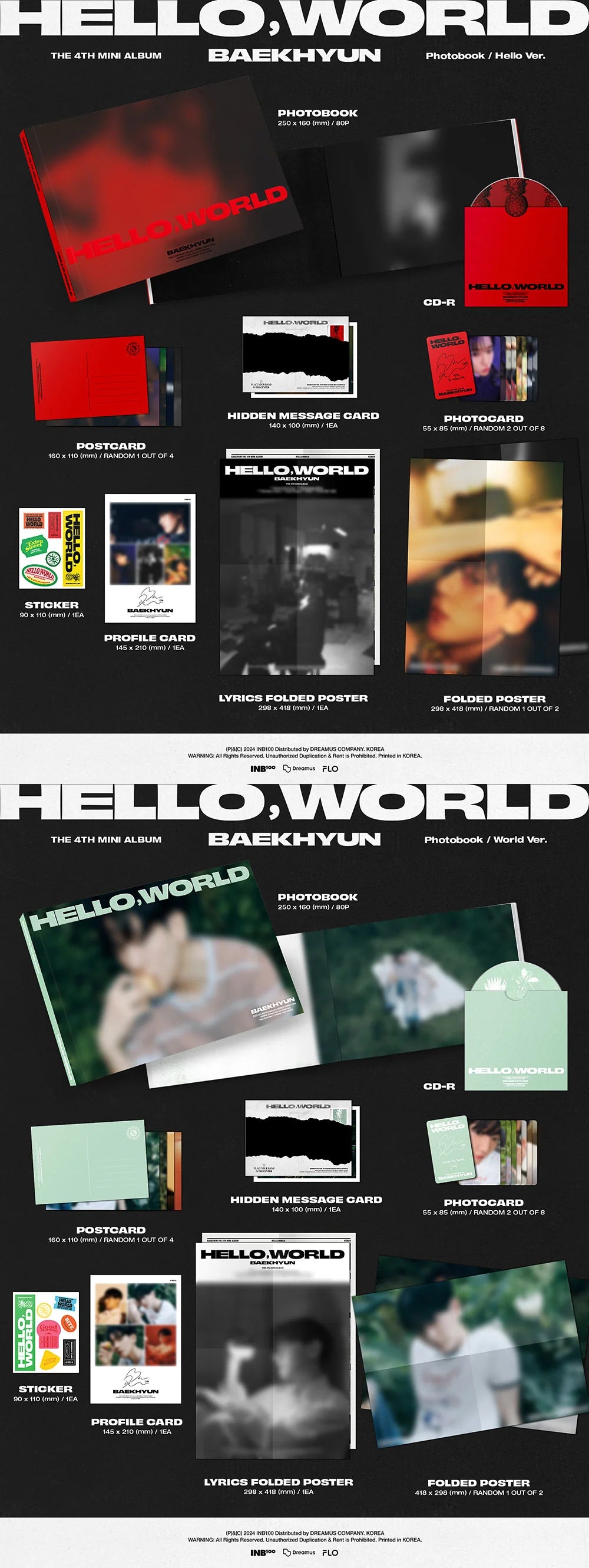 BAEKHYUN (EXO) - 4th Mini Album [Hello, World](Photobook ver.) (Random ver.)