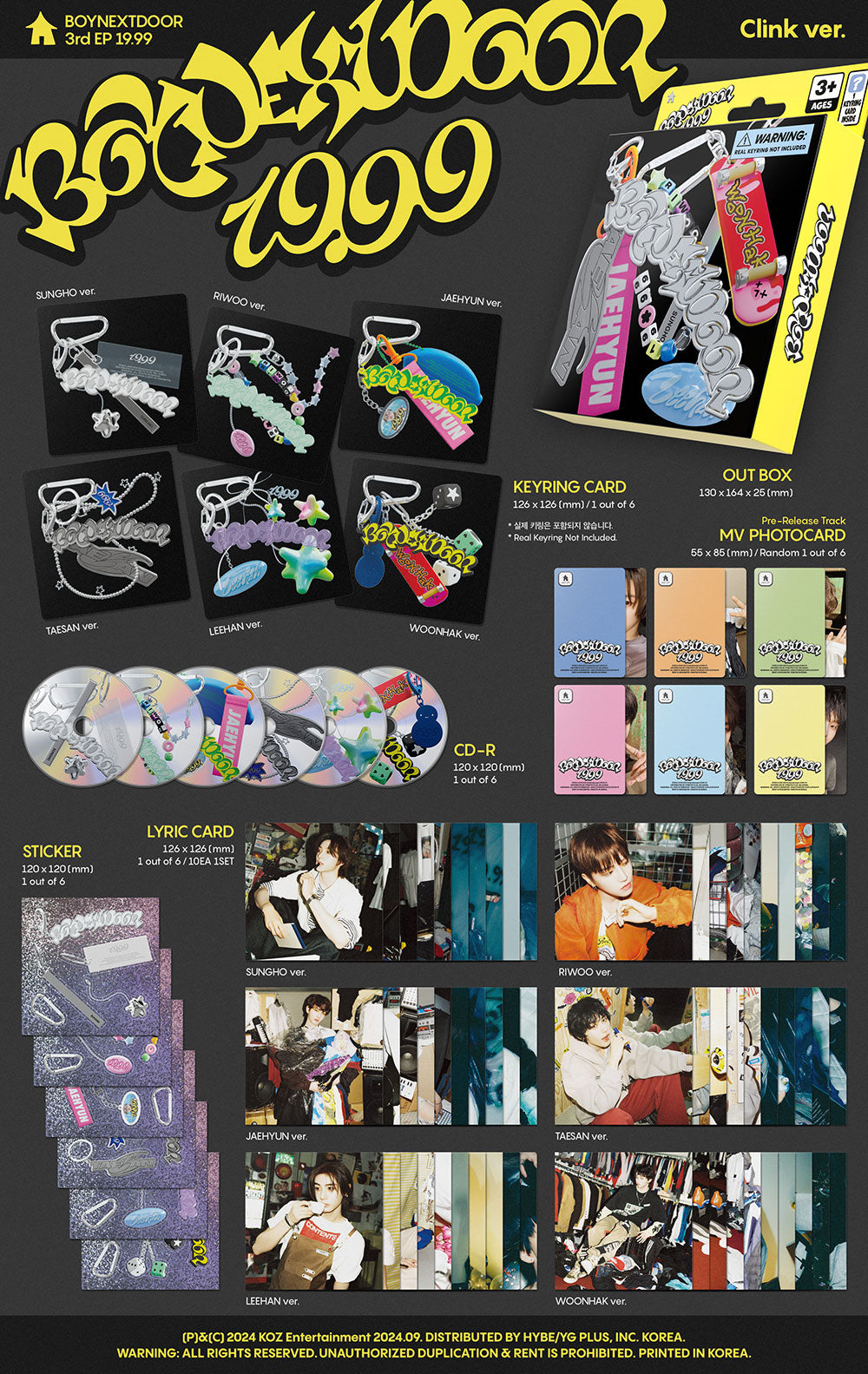 BOYNEXTDOOR - 19.99 [3rd EP Album - Clink Ver.](Random ver.)