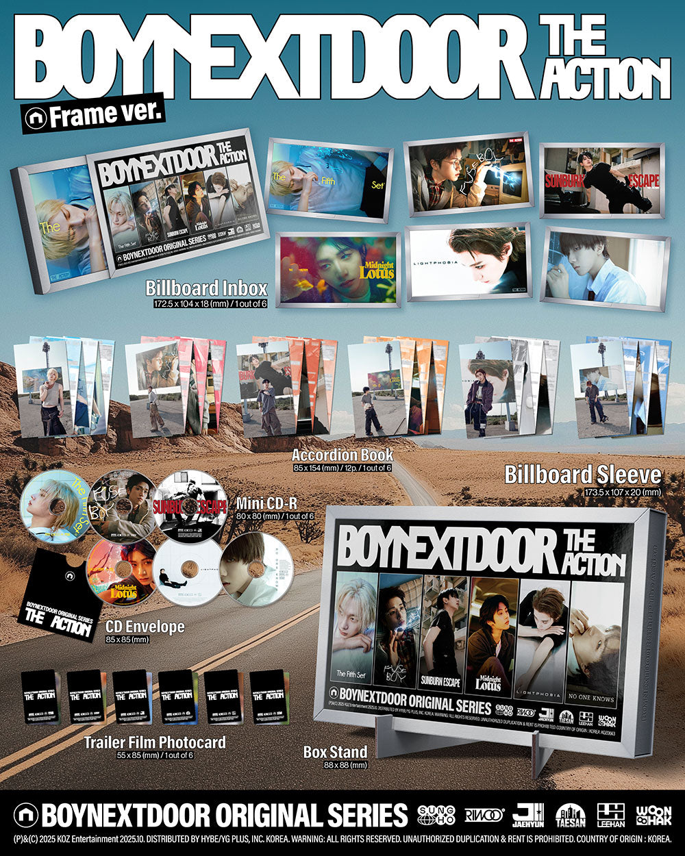 BOYNEXTDOOR - The Action [5th EP Album - Frame Ver.](Random ver.)