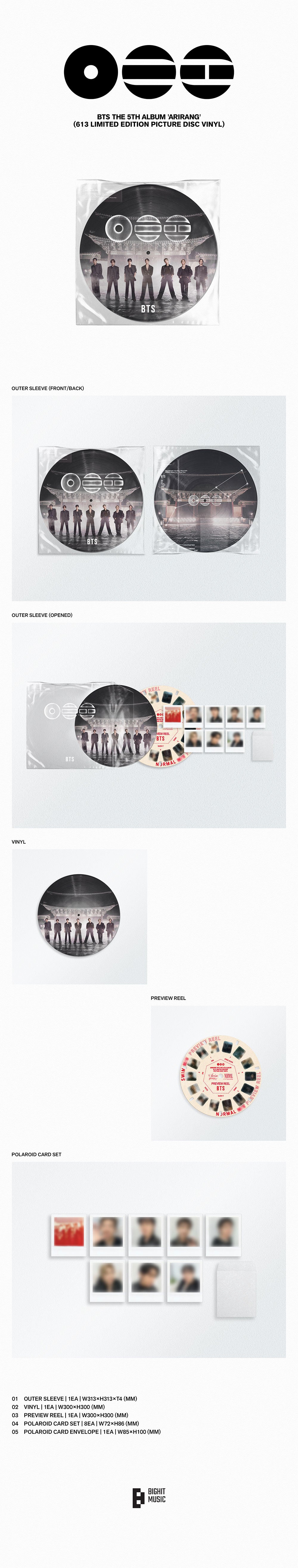 BTS - ARIRANG [5th Album - 613 Limited Edition Picture Disc Vinyl]