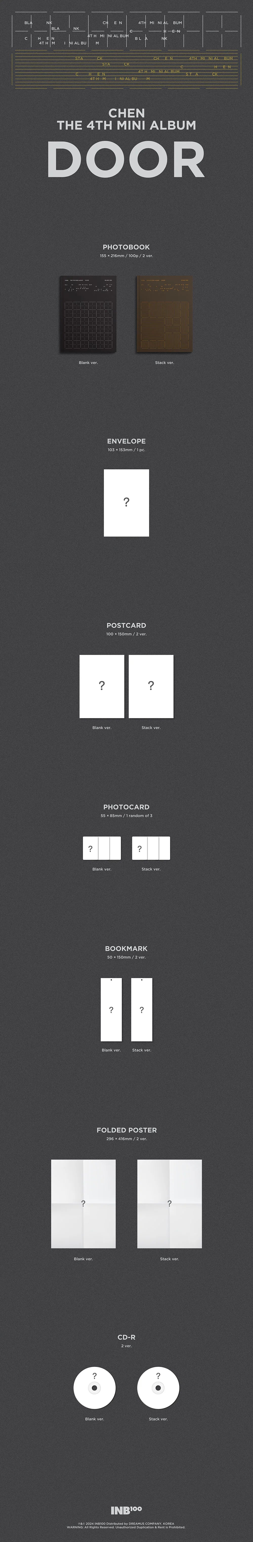 CHEN (EXO) - 4TH MINI ALBUM [DOOR] (Random Ver.)