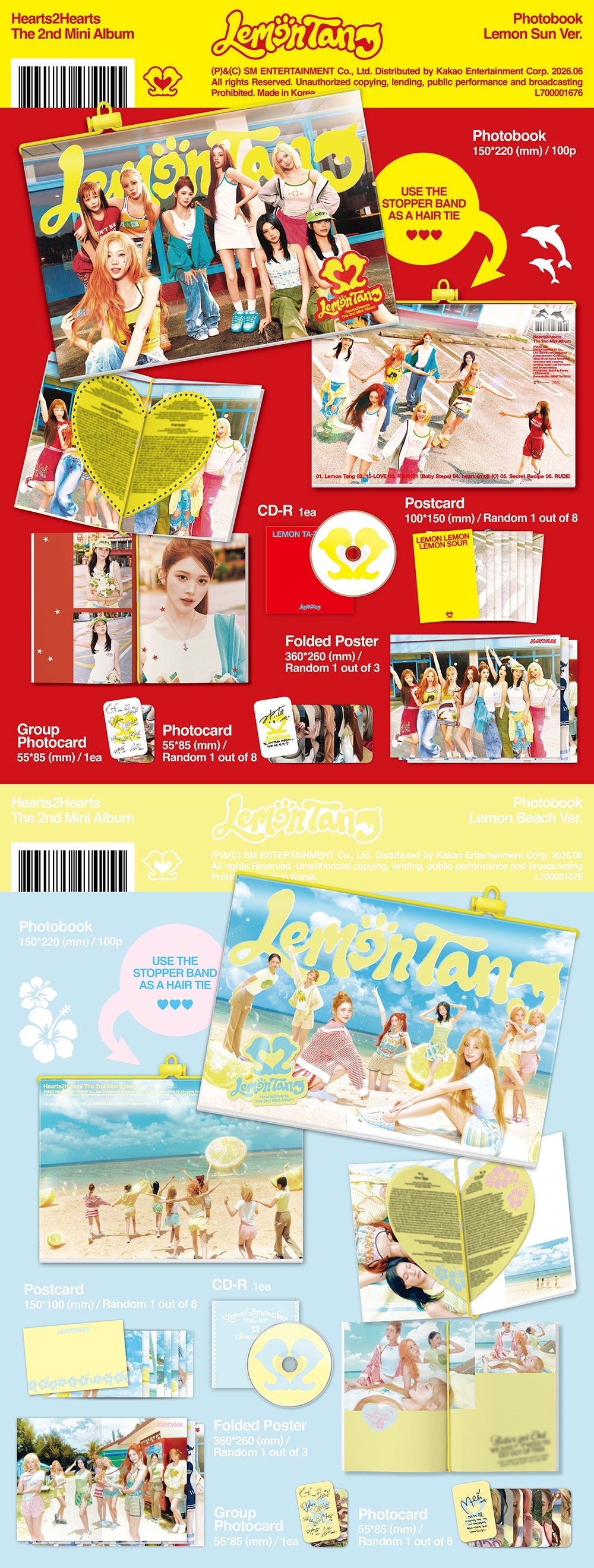 Hearts2Hearts - Lemon Tang [2nd Mini Album - Photobook Ver.] (Random ver.)