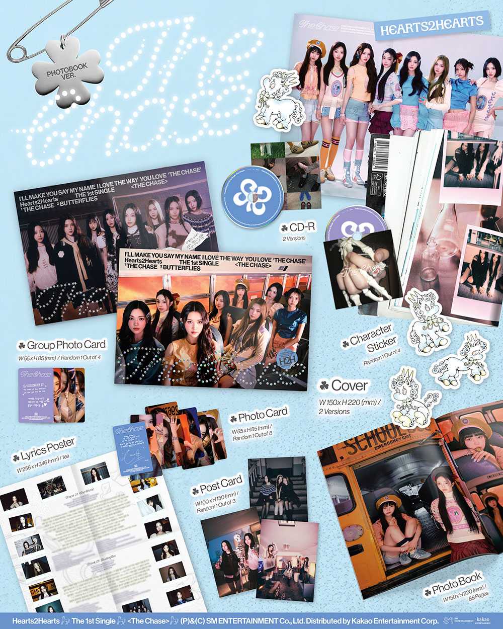 Hearts2Hearts - The Chase [1st Single Album - Photobook Ver.](Random ver.)