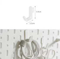Gancho blanco para pegboard (5 unidades)