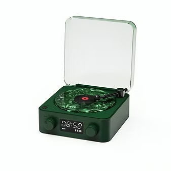 Parlante bluetooth con forma de tocadiscos + ruido