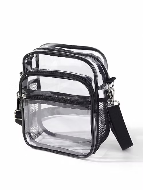 Crossbody transparente grande - Negro