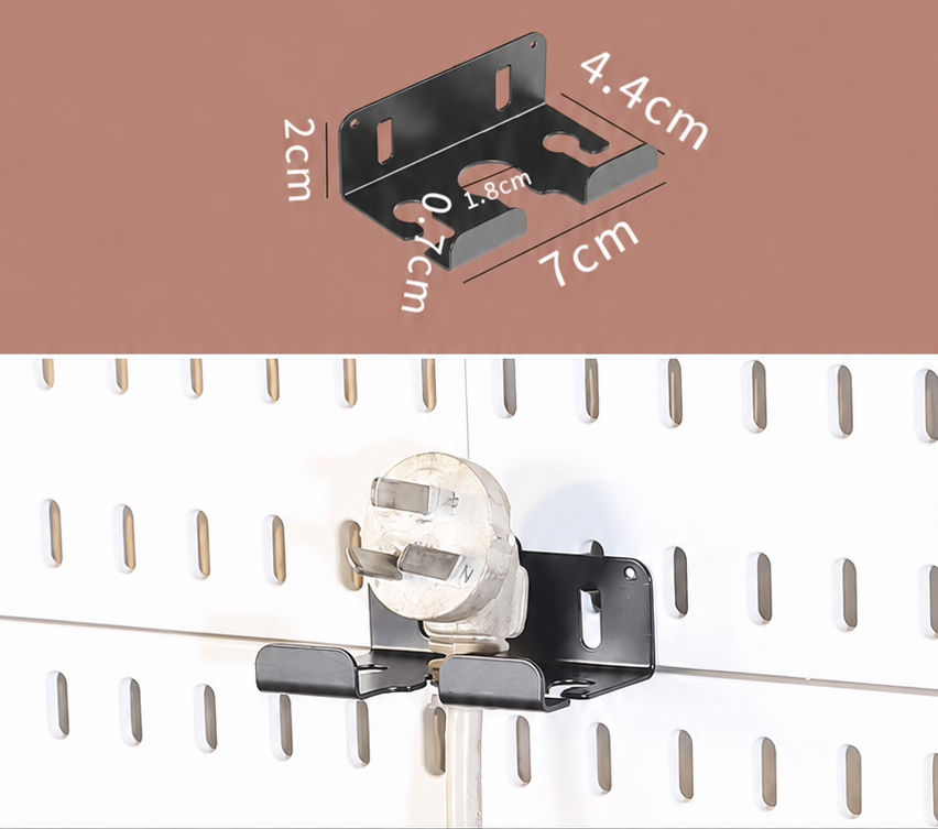 Soporte metálico de cables para pegboard