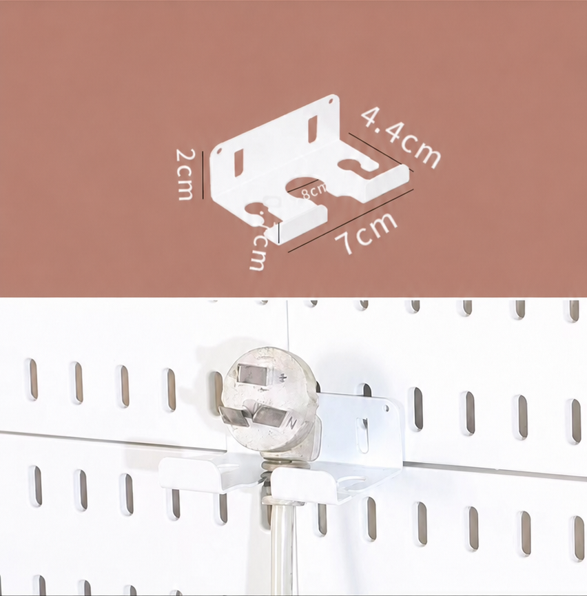 Soporte metálico de cables para pegboard