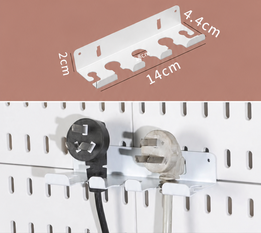 Soporte metálico de cables para pegboard