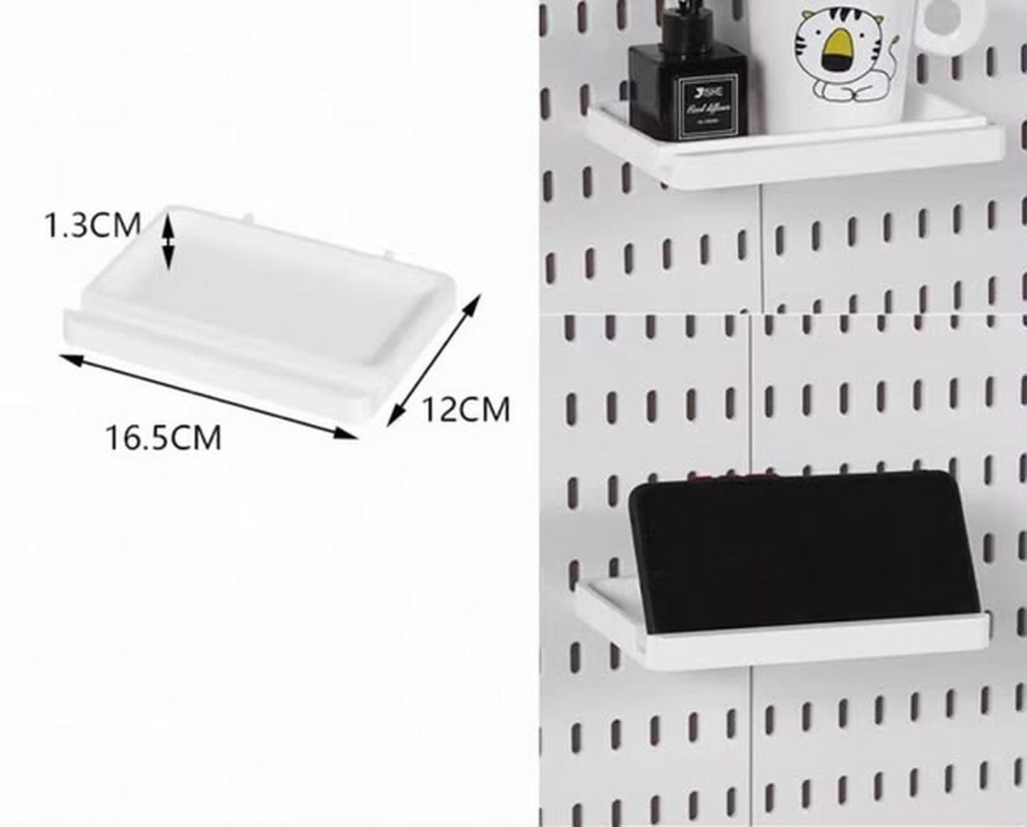 Soporte plano para pegboard