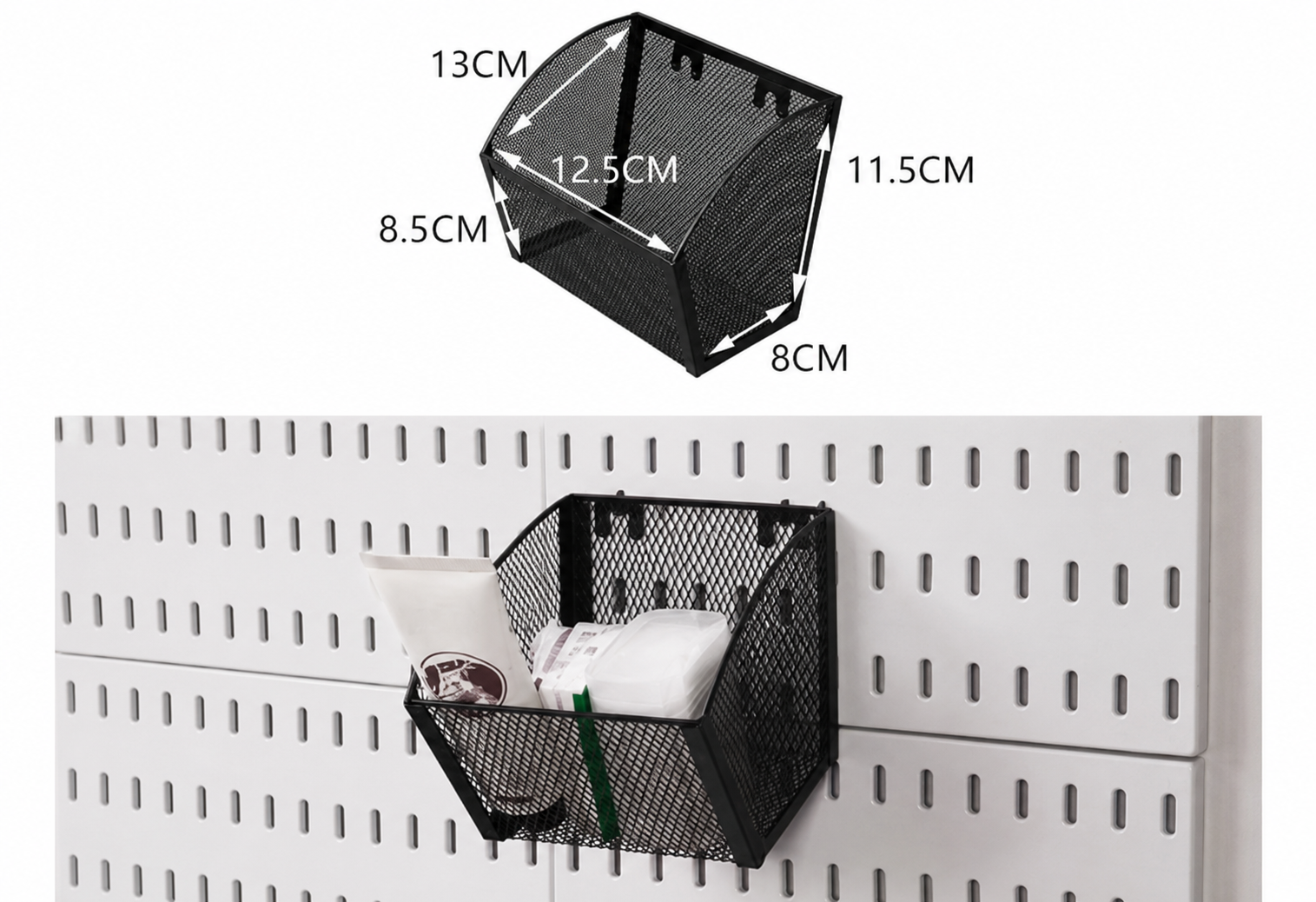 Canastas metálicas para pegboard
