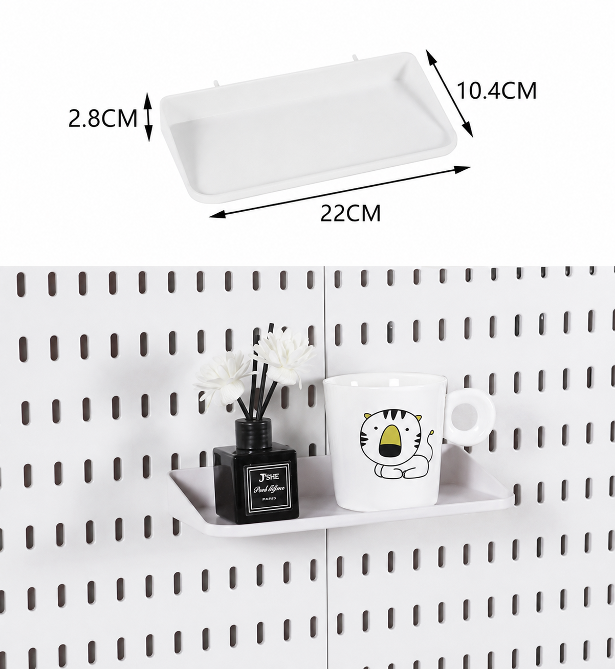 Repisa inclianda para pegboard